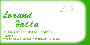 lorand halla business card